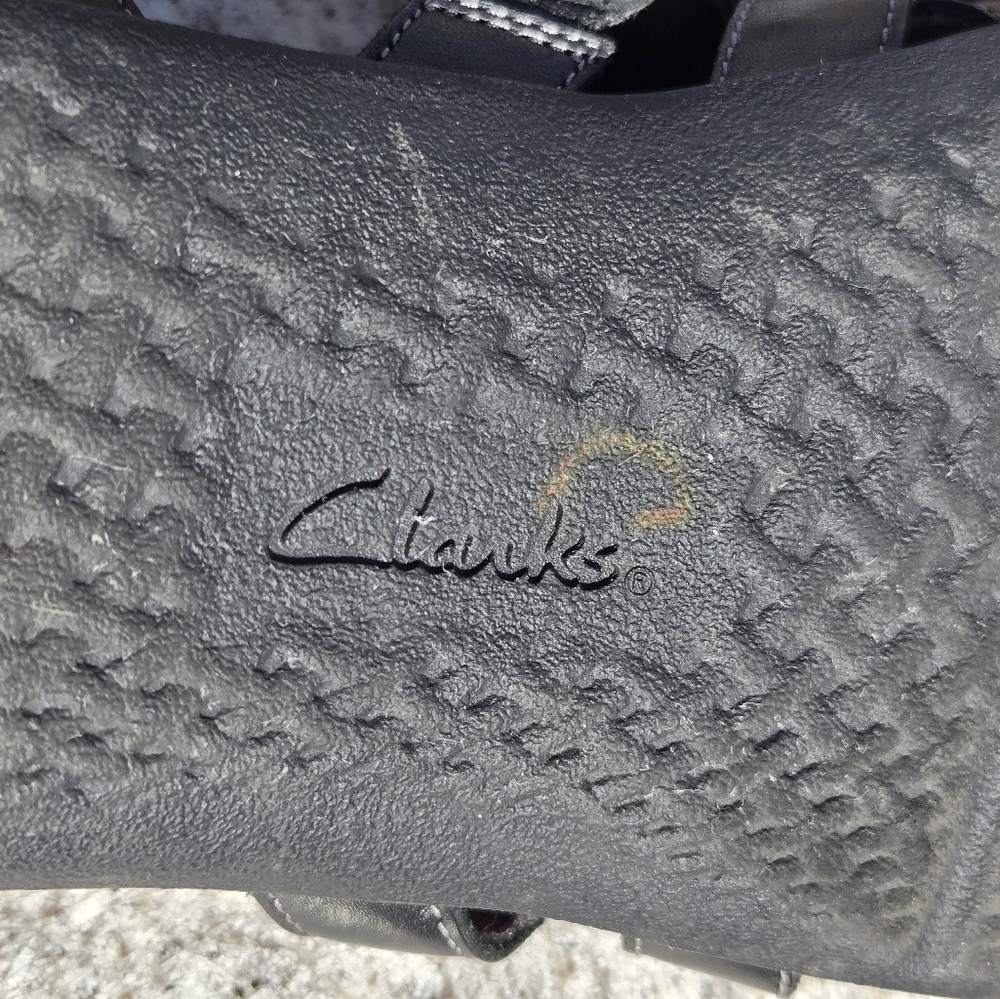 Clarks Collection Sz 9.5 Leather Fisherman Sandals Elizabelle Sea Black - Picture 10 of 15